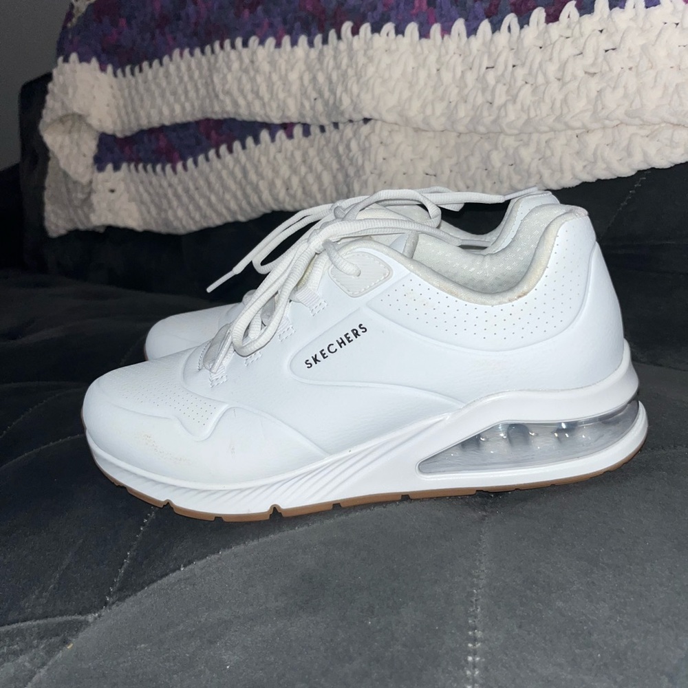 White Sketchers Sneakers